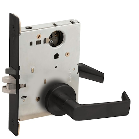 Schlage Grade 1 Storeroom Mortise Lock, Less Cylinder, 06 Lever, A Rose, Flat Black Coated Finish L9080L 06A 622